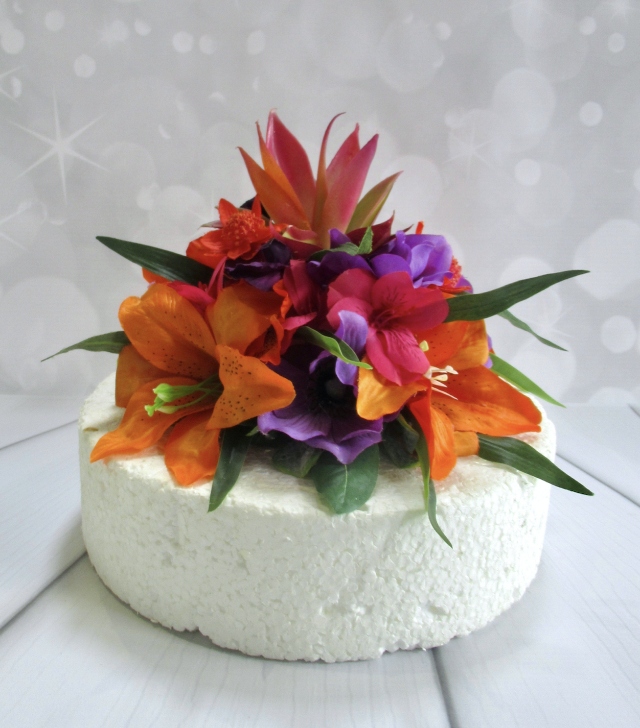 Tropical Cake Flowers, Orange Tiger Lily Tropical Cake Topper